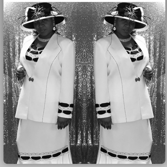 Skirts | 3 Piece White And Black Skirt Set Bundle With Matching Hat ...